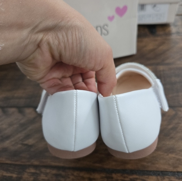 Tip Top Kids Girls MaryJane White Shoe with Rhinestone Strap. Style S187. Size 8 - Picture 4 of 6